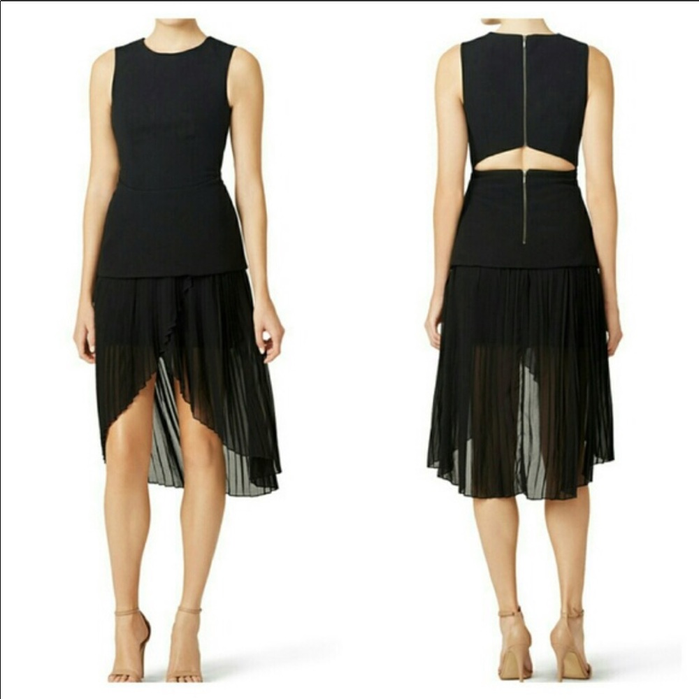 Finders Keepers pleated courage out back dress, M